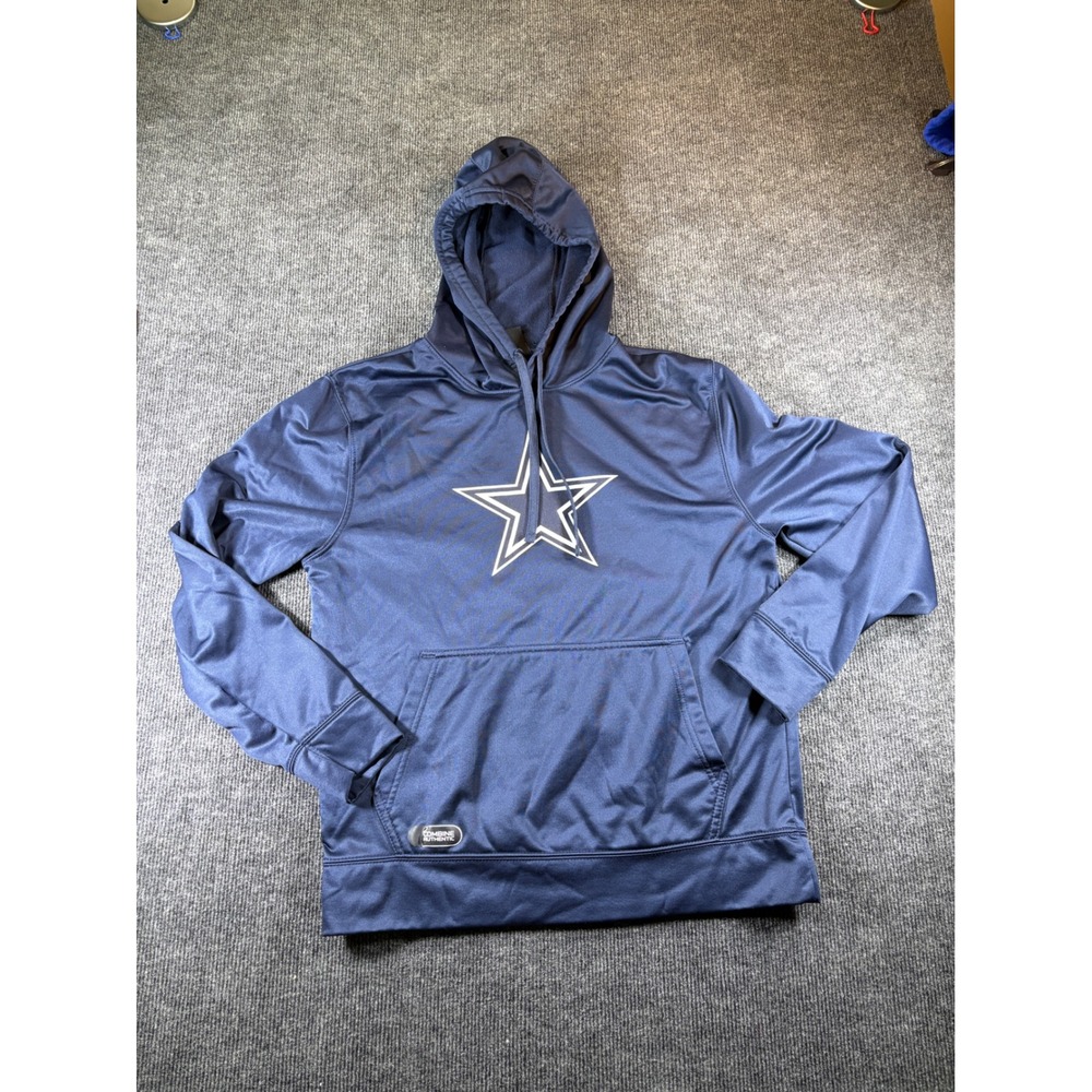 NFL New Era Dallas Cowboys Mens Medium‎ Navy Blue Performance Pullover Hoodie